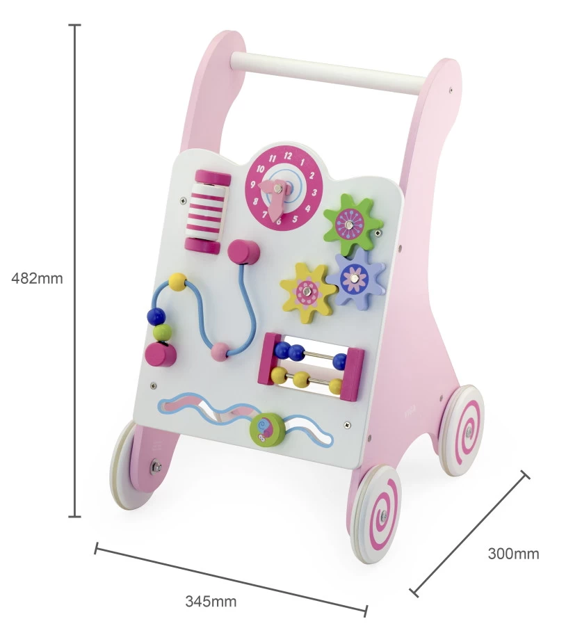 Viga Activity Walker Roze Houten Loopwagen 50178 - Afbeelding 2