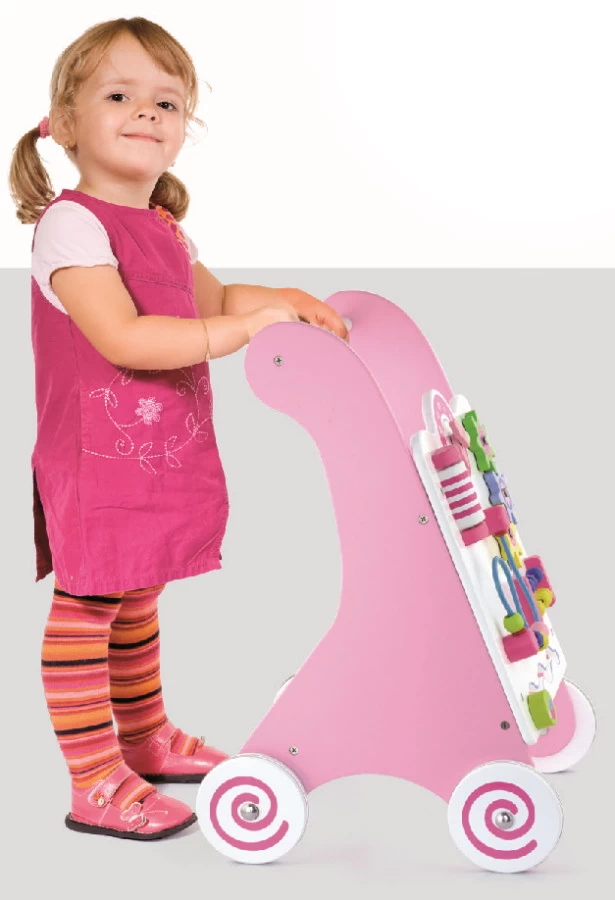 Viga Activity Walker Roze Houten Loopwagen 50178 - Afbeelding 7