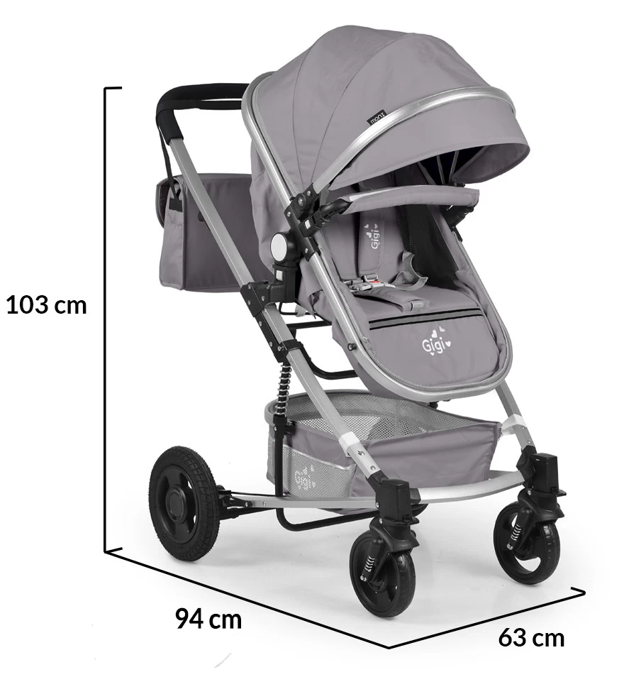 Cangaroo Gigi Light Grey 3-in-1 Combi Kinderwagen Incl. Autostoel - Afbeelding 16
