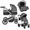 Cangaroo Thira Grey 3-in-1 Combi Kinderwagen Incl. Autostoel