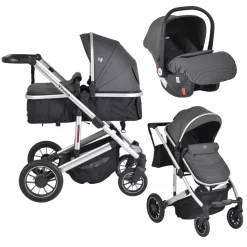 Cangaroo Thira Grey 3-in-1 Combi Kinderwagen Incl. Autostoel