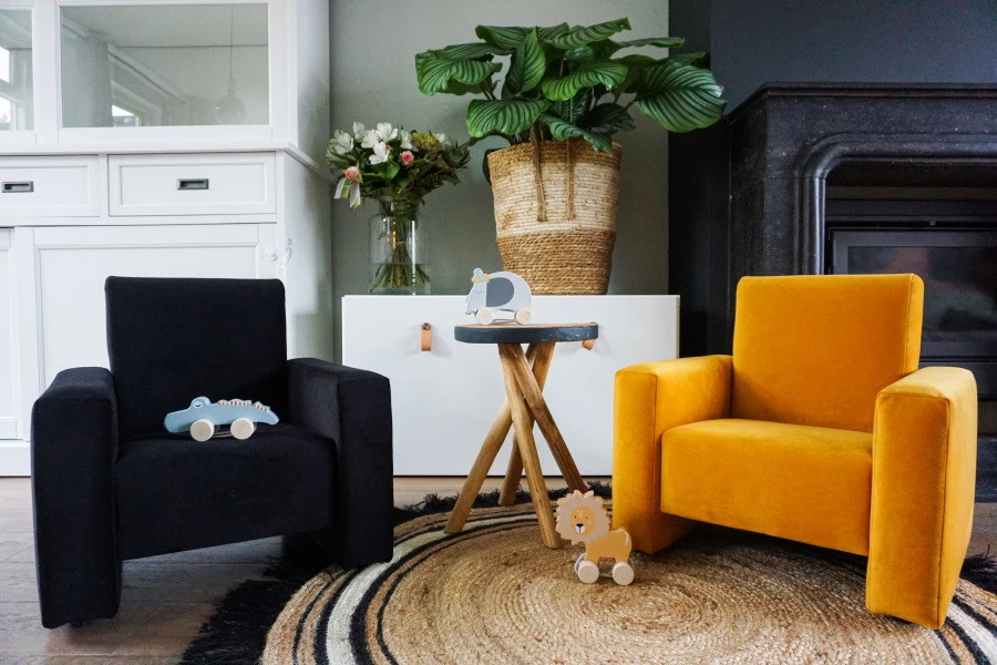 Ding Jamie Velvet Roze Kinderfauteuil DI-34206 - Afbeelding 5