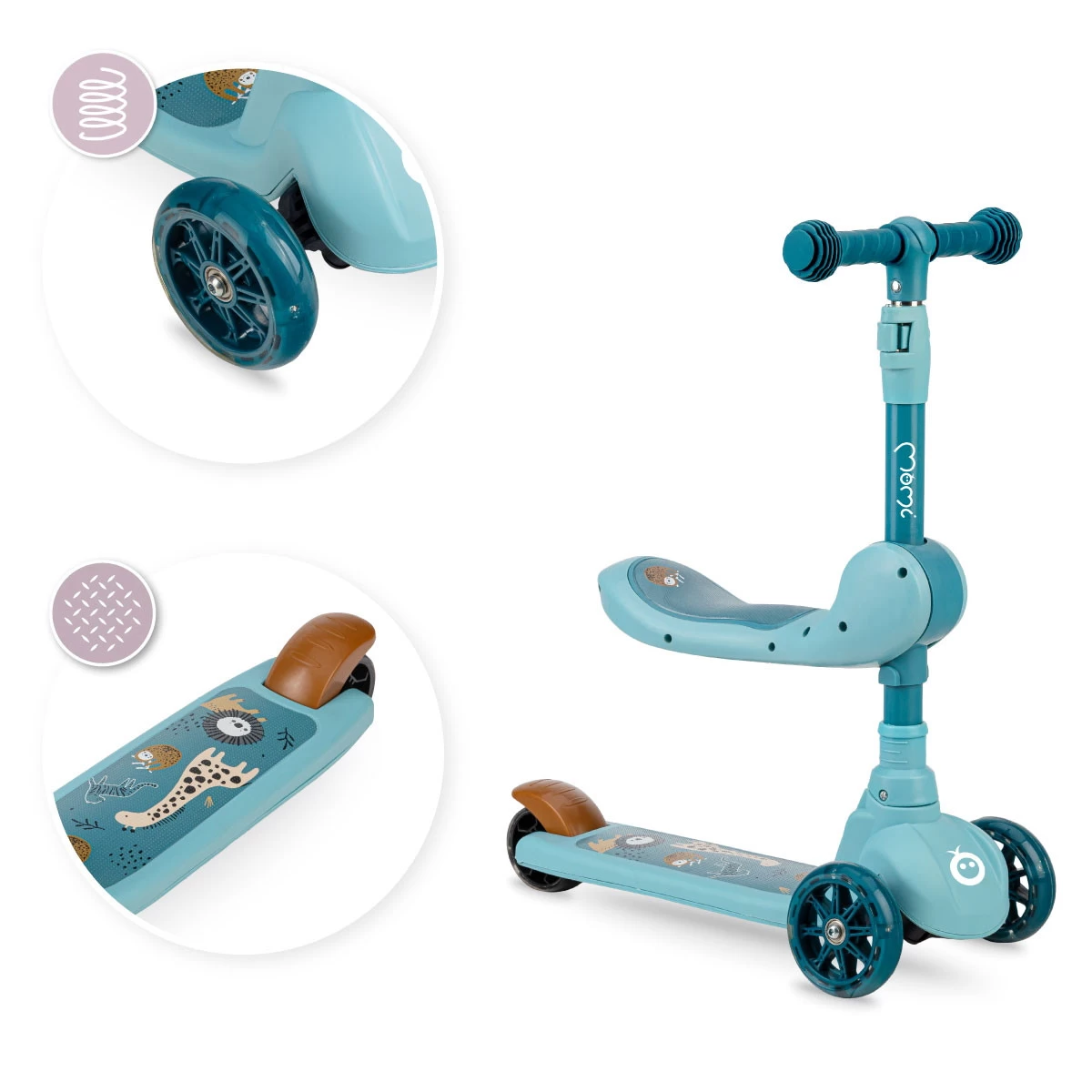 Momi Kiuru Blue 2-in-1 Step/Loopfiets HUBA00036 - Afbeelding 9