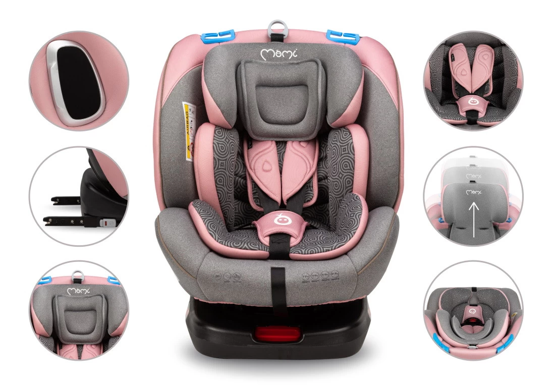 Momi Tordi Roze Isofix 360° 0-36 Kg Autostoel FOSA00018 - Afbeelding 12
