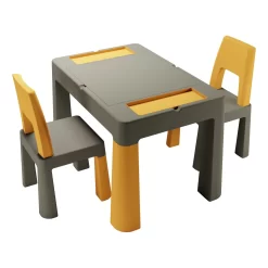 Tega Baby Teggi Graphite/Mustard Multifun 3-in-1 Tafel Met Twee Stoeltjes TI-011-172